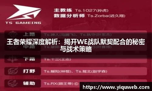 王者荣耀深度解析：揭开WE战队默契配合的秘密与战术策略